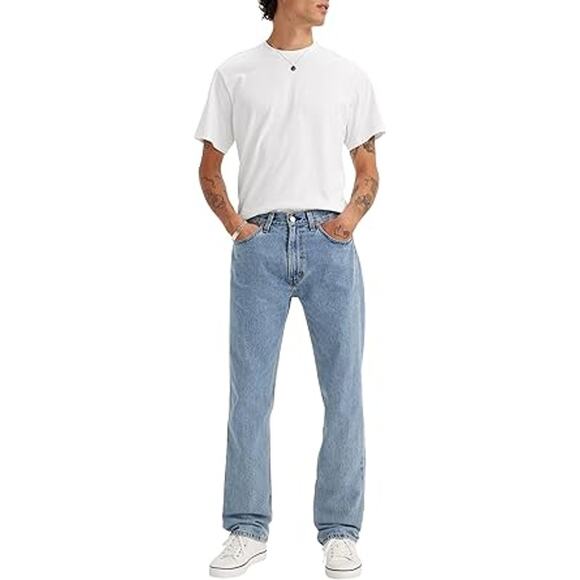 LEVI'S Men's 505 Regular Fit Jeans Size 32X32 In Light Stonewash - Picture 1 of 16